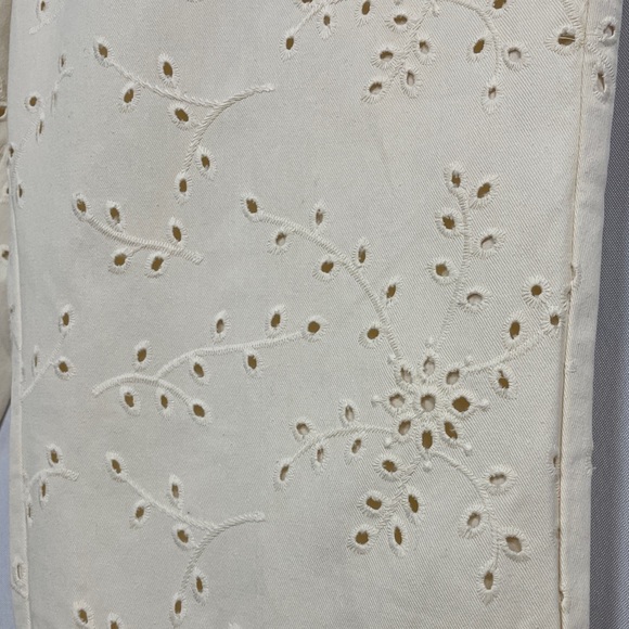 NWT 14P Alfani Antique White Dresses Eyelet Lined Ankle Trouser Pants - Picture 4 of 10